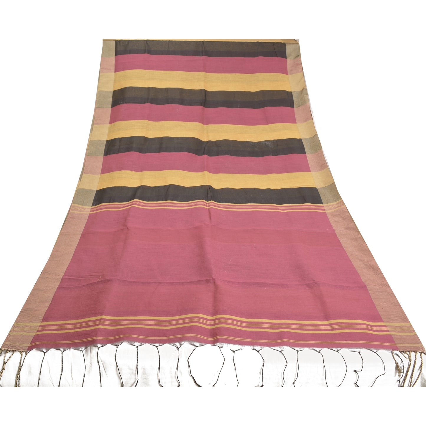 Sanskriti Vintage Indian Sarees Cotton Woven Premium Sari Craft 5 Yard Sustainable Fabric