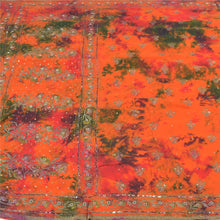 Load image into Gallery viewer, Sanskriti Vintage Sarees Pure Crepe Silk Hand Beaded TIe-Dye Premium Sari Fabric
