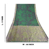 Sanskriti Vintage Green Sarees 100% Pure Silk Woven TIe-Dye Sari Craft Sustainable Fabric