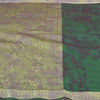 Sanskriti Vintage Green Sarees 100% Pure Silk Woven TIe-Dye Sari Craft Sustainable Fabric