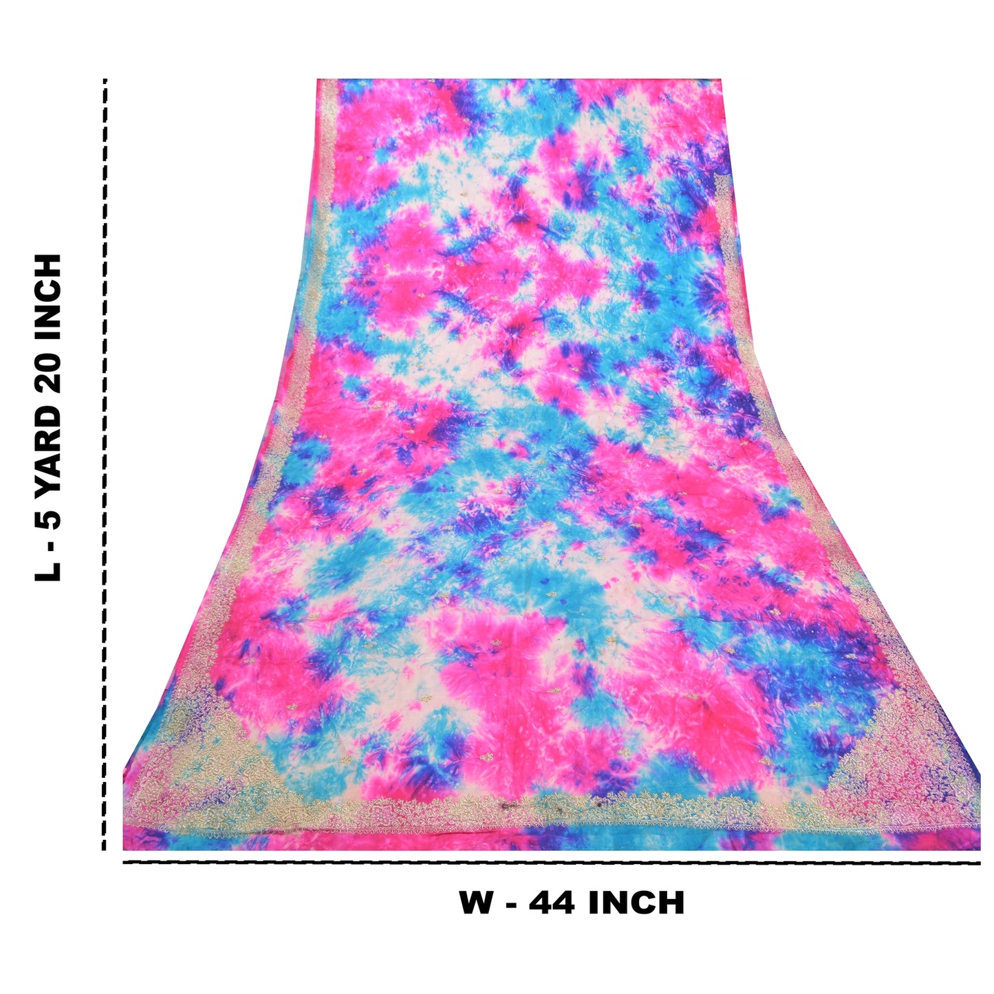 Санскритские винтажные розовые сари из чистого шелка, сотканные методом тай-дай, культурные сари для рукоделия, устойчивая ткань