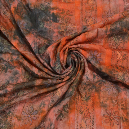 Sanskriti Vintage Sarees Pure Silk Premium Sari Handmade Kantha & Tie-Dye Sustainable Fabric