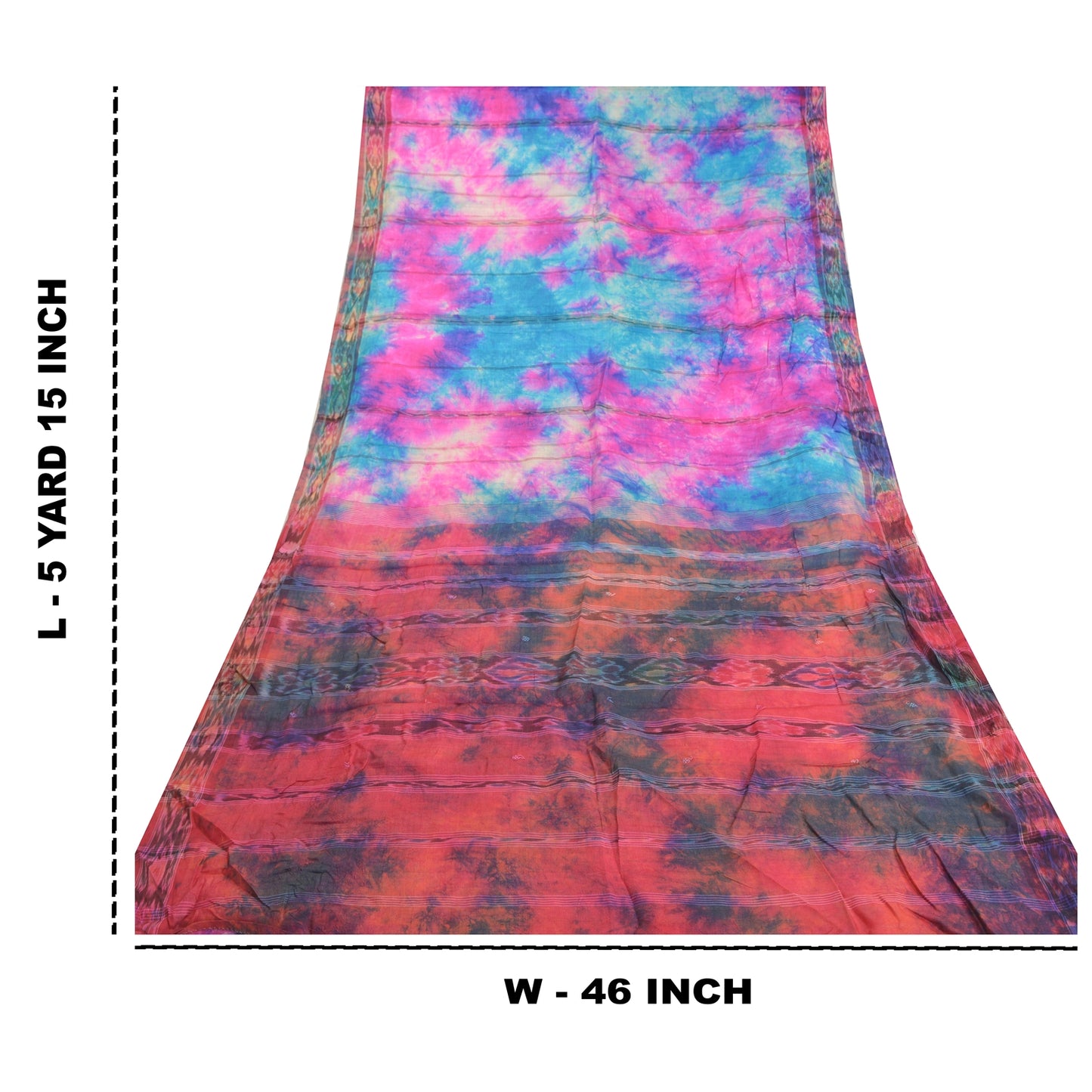 Sanskriti Vintage Sambalpuri Hand-Woven Ikat Sarees Indian 5 Yard Sari Sustainable Fabric