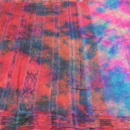 Sanskriti Vintage Sambalpuri Hand-Woven Ikat Sarees Indian 5 Yard Sari Sustainable Fabric