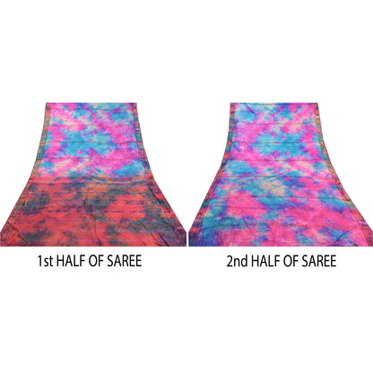 Sanskriti Vintage Sambalpuri Hand-Woven Ikat Sarees Indian 5 Yard Sari Sustainable Fabric