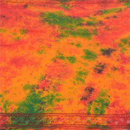 Sanskriti Vintage Orange Sarees Pure Crepe Silk Hand Beaded TIe-Dye Sari Fabric