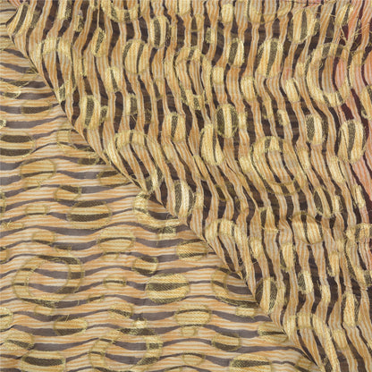 Sanskriti Vintage Cream Sarees Georgette Embroidered Cultural Sari 5 Yard Sustainable Fabric