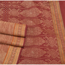 Load image into Gallery viewer, Sanskriti Vintage Dark Red Sarees Art Silk Hand-Woven Sari Premium Fabric
