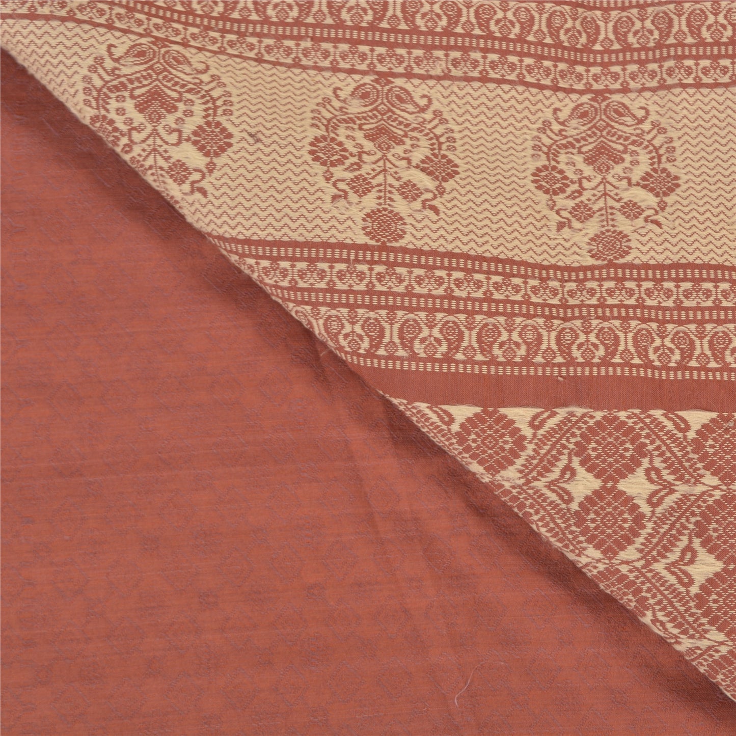 Sanskriti Vintage Brown Sarees Blend Silk Hand-Woven Premium Sari Craft Sustainable Fabric