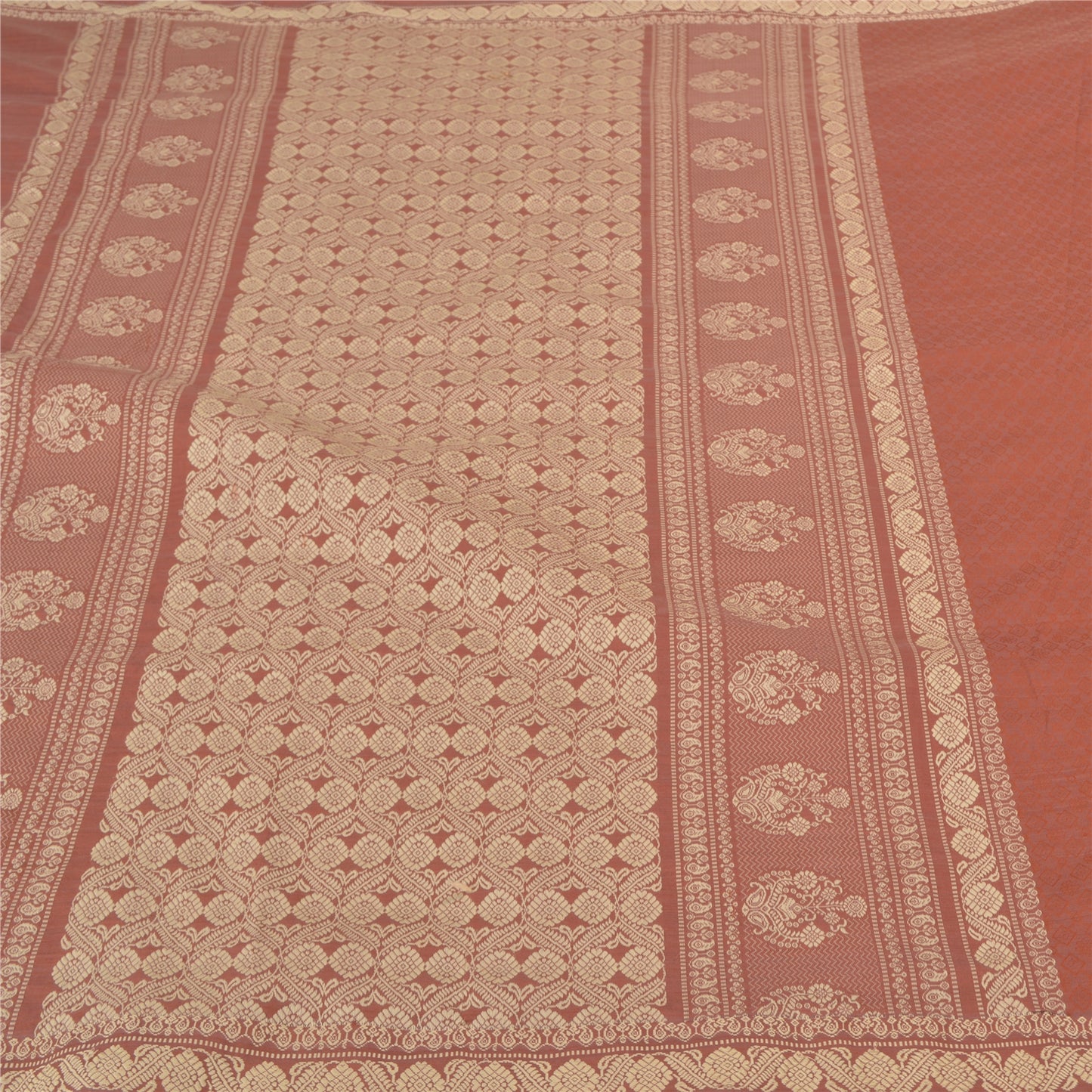 Sanskriti Vintage Brown Sarees Blend Silk Hand-Woven Premium Sari Craft Sustainable Fabric