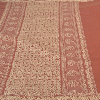 Sanskriti Vintage Brown Sarees Blend Silk Hand-Woven Premium Sari Craft Sustainable Fabric