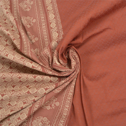 Sanskriti Vintage Brown Sarees Blend Silk Hand-Woven Premium Sari Craft Sustainable Fabric