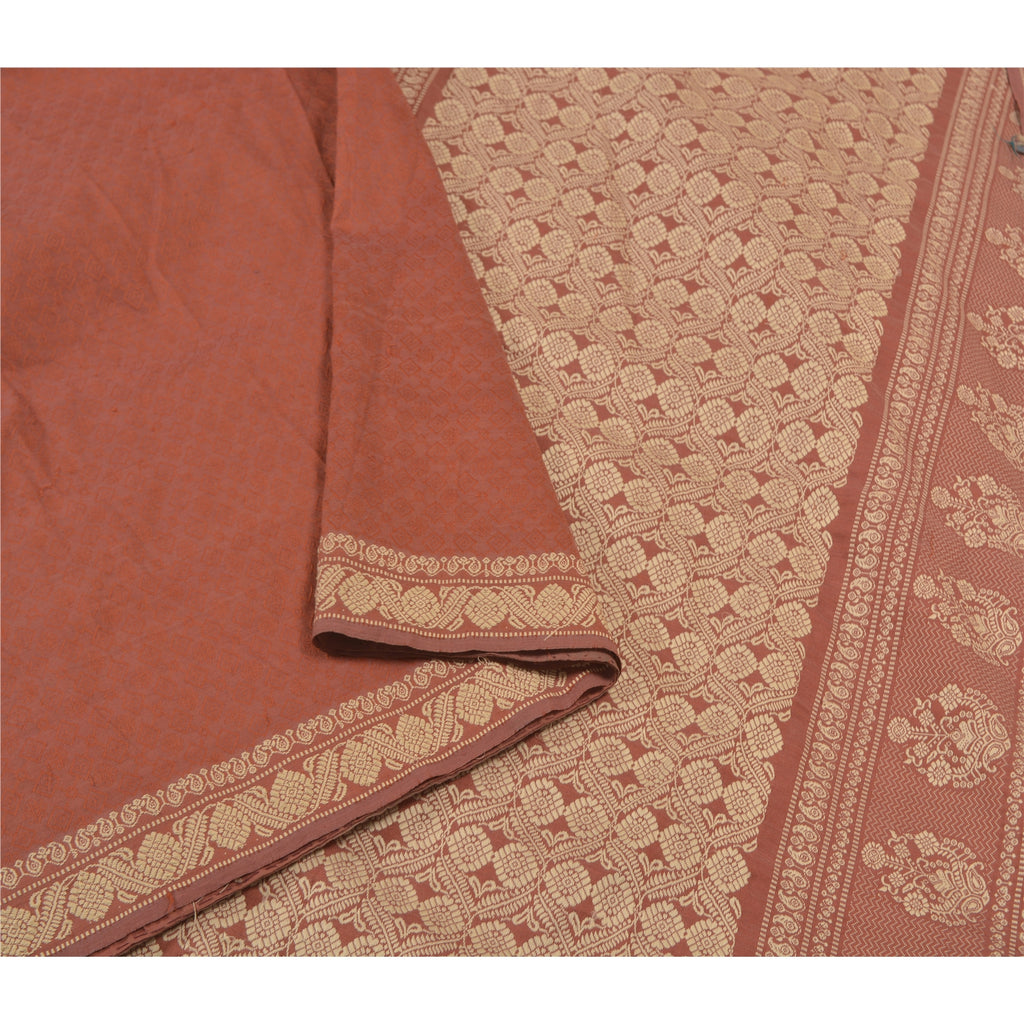 Sanskriti Vintage Brown Sarees Blend Silk Hand-Woven Premium Sari Craft Sustainable Fabric