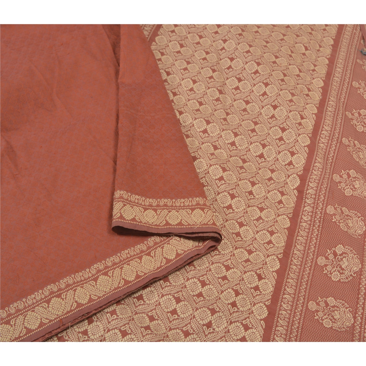 Sanskriti Vintage Brown Sarees Blend Silk Hand-Woven Premium Sari Craft Sustainable Fabric