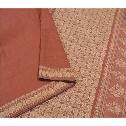 Sanskriti Vintage Brown Sarees Blend Silk Hand-Woven Premium Sari Craft Sustainable Fabric