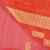 Sanskriti Vintage Red Saree Pure Organza Silk Handwoven Tant Craft Sari Sustainable Fabric