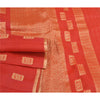 Sanskriti Vintage Red Saree Pure Organza Silk Handwoven Tant Craft Sari Sustainable Fabric