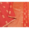 Sanskriti Vintage Red Saree Pure Organza Silk Handwoven Tant Craft Sari Sustainable Fabric