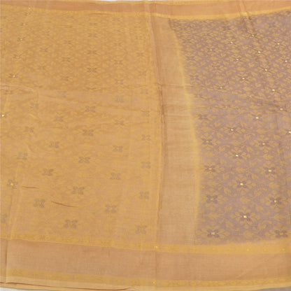 Sanskriti Vintage Lilla Sarier 100% Ren Silke Håndvævet Håndværkssari Bæredygtigt Stoff