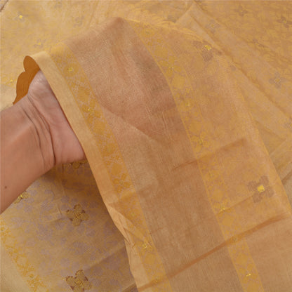 Sanskriti Vintage Lilla Sarier 100% Ren Silke Håndvævet Håndværkssari Bæredygtigt Stoff