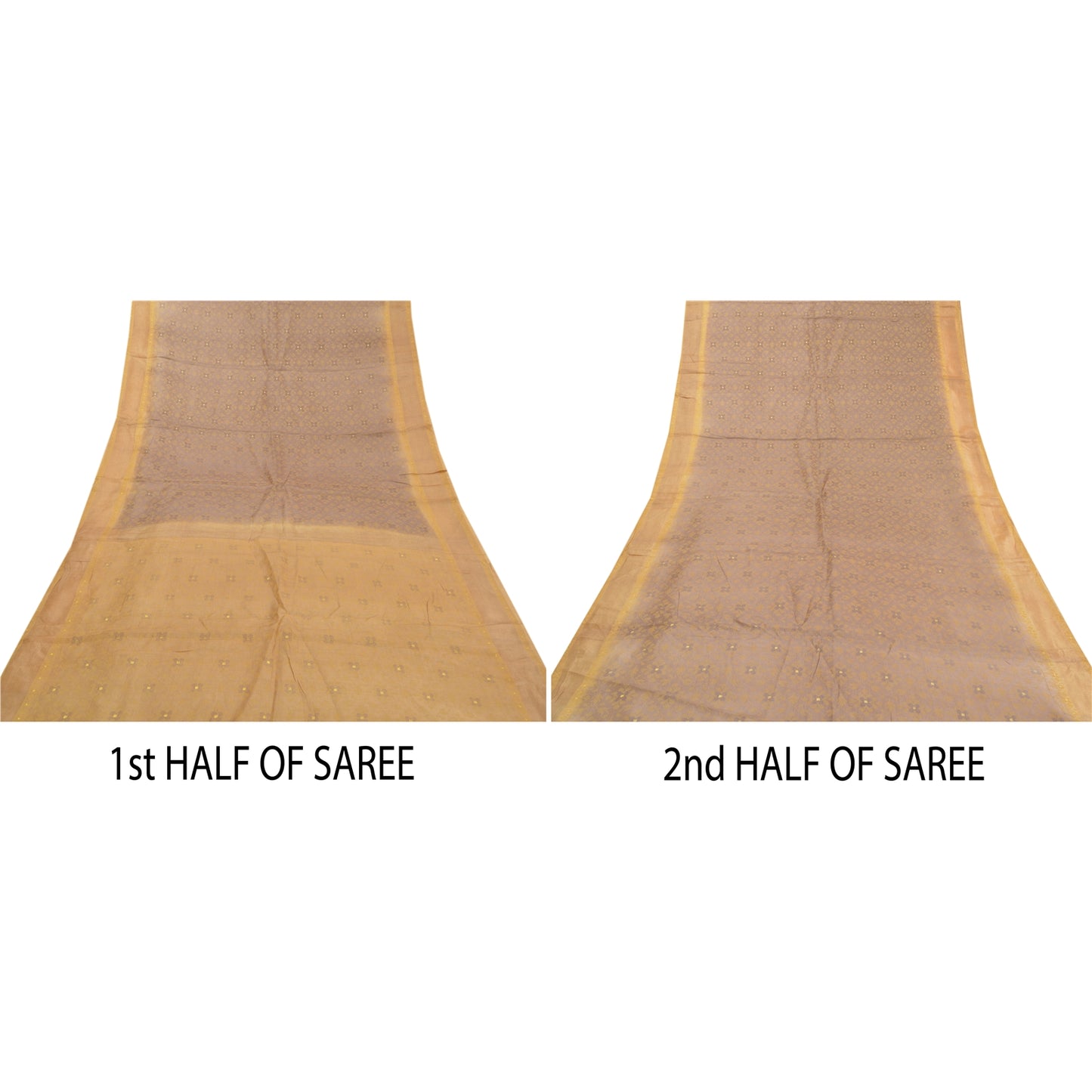 Sanskriti Vintage Lilla Sarier 100% Ren Silke Håndvævet Håndværkssari Bæredygtigt Stoff