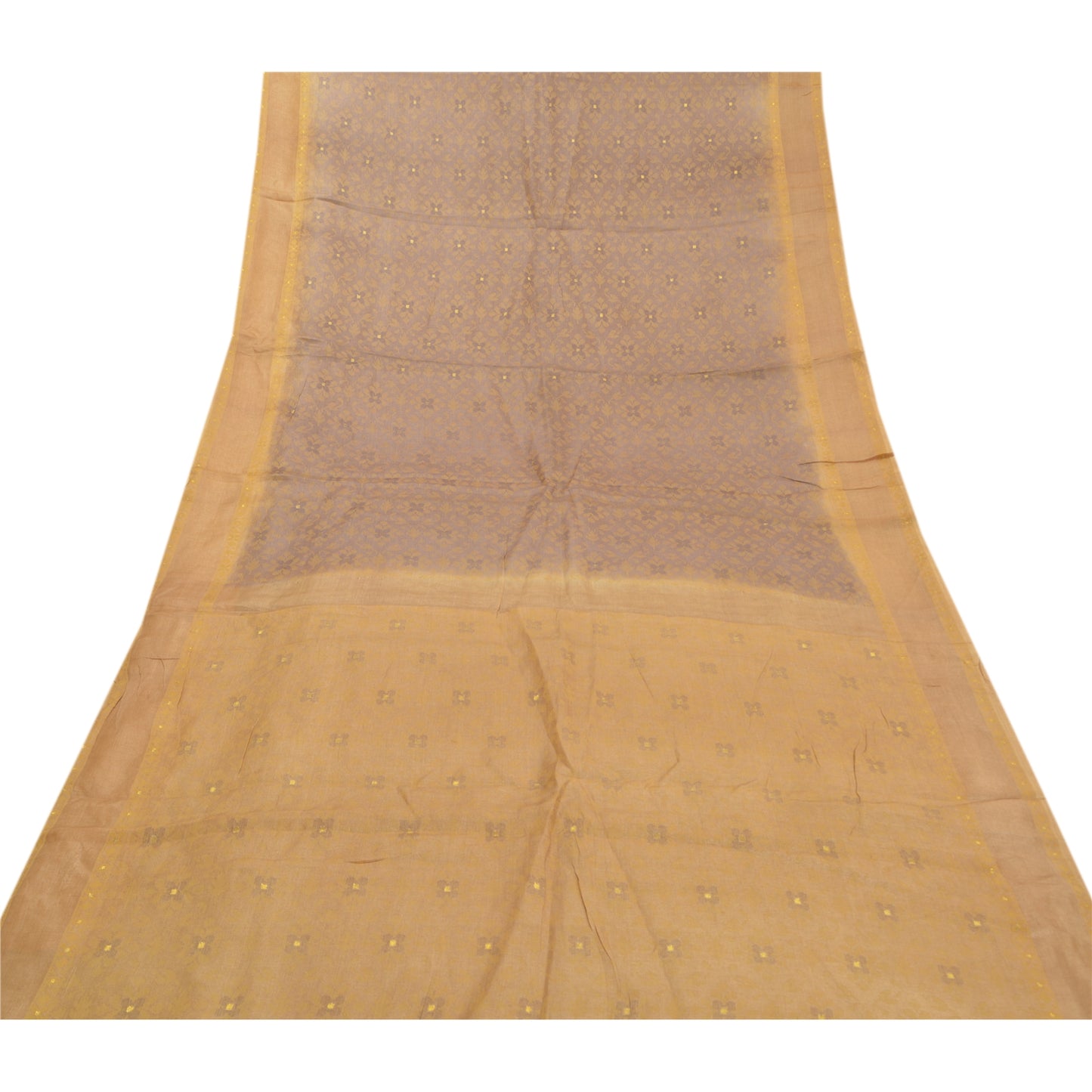 Sanskriti Vintage Lilla Sarier 100% Ren Silke Håndvævet Håndværkssari Bæredygtigt Stoff