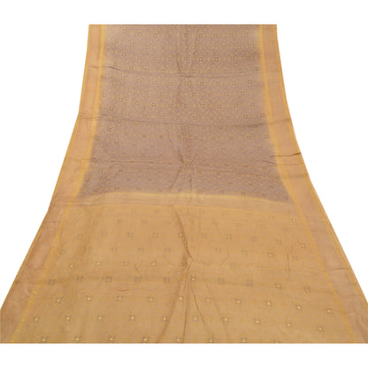 Sanskriti Vintage Lilla Sarier 100% Ren Silke Håndvævet Håndværkssari Bæredygtigt Stoff