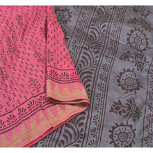 Load image into Gallery viewer, Sanskriti Vintage Indian Pink Sari Blend Silk Block Printed Sarees Craft Fabric
