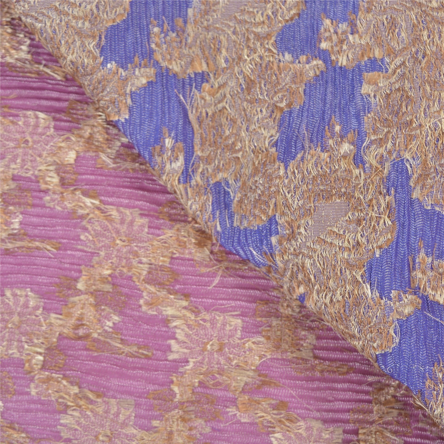 Sanskriti Vintage Purple Sarees Blend Georgette Woven Premium Sari 5 Yard Sustainable Fabric