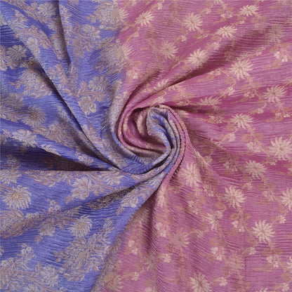 Sanskriti Vintage Purple Sarees Blend Georgette Woven Premium Sari 5 Yard Sustainable Fabric
