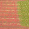 Sanskriti Vintage Indian Green Sari Pure Silk Hand-Woven Sarees Premium Sustainable Fabric