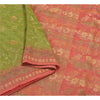 Sanskriti Vintage Indian Green Sari Pure Silk Hand-Woven Sarees Premium Sustainable Fabric
