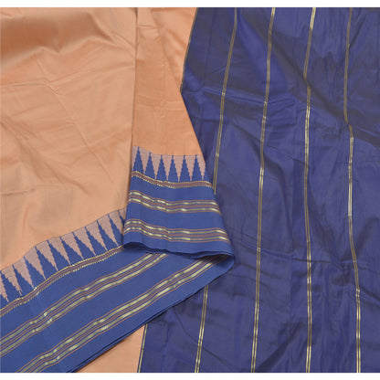 Sanskriti Vintage Blue Sarees Art Silk Woven Zari Premium Sari Craft Sustainable Fabric