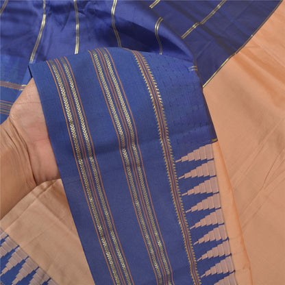 Sanskriti Vintage Blue Sarees Art Silk Woven Zari Premium Sari Craft Sustainable Fabric