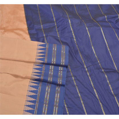 Sanskriti Vintage Blue Sarees Art Silk Woven Zari Premium Sari Craft Sustainable Fabric