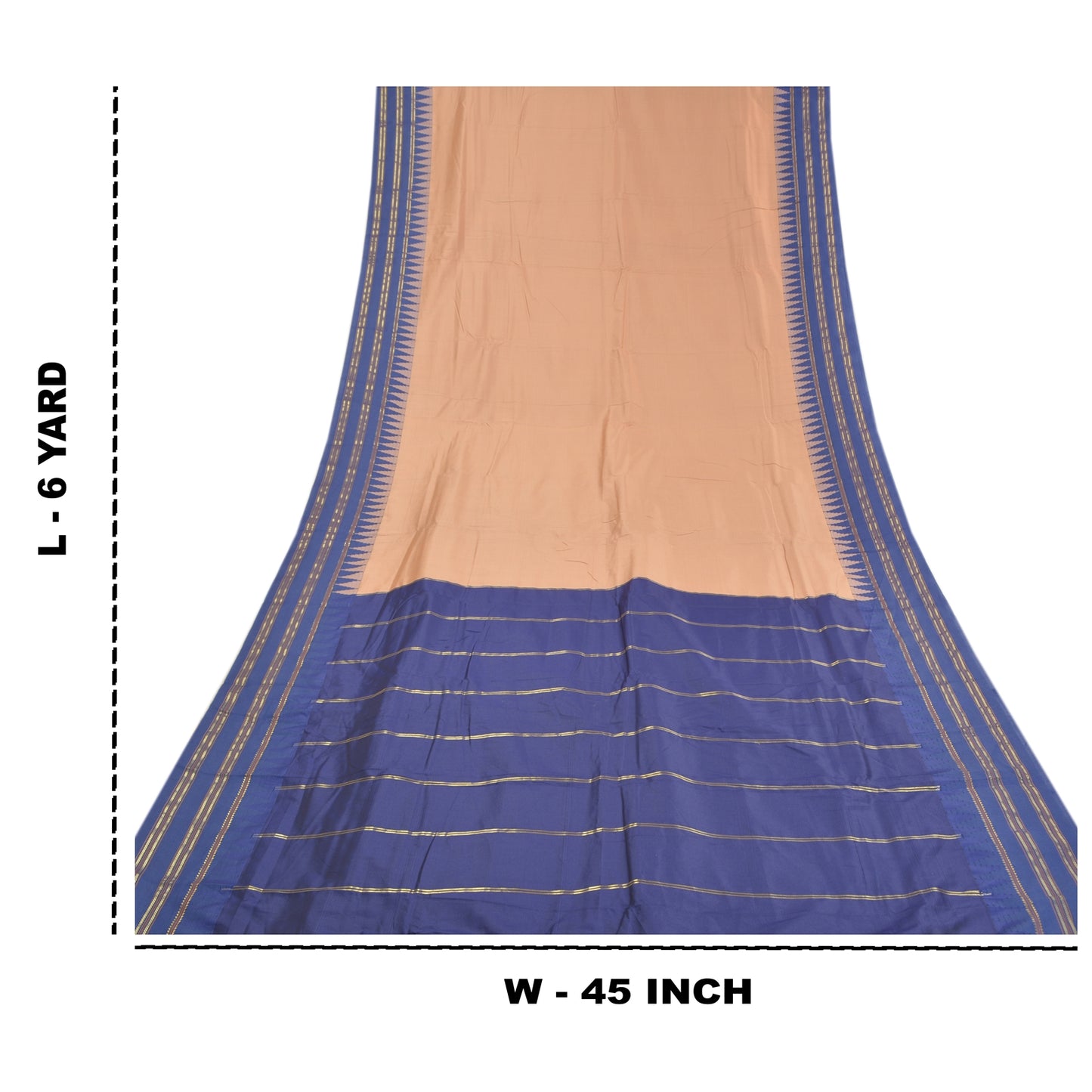 Sanskriti Vintage Blue Sarees Art Silk Woven Zari Premium Sari Craft Sustainable Fabric