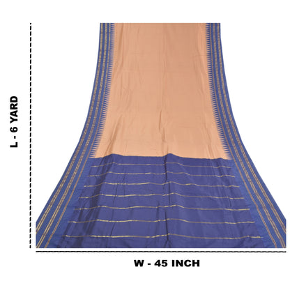 Sanskriti Vintage Blue Sarees Art Silk Woven Zari Premium Sari Craft Sustainable Fabric