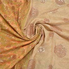Load image into Gallery viewer, Sanskriti Vintage Ivory Sarees Pure Silk Woven Premium Sari Craft 5 Yard Fabric
