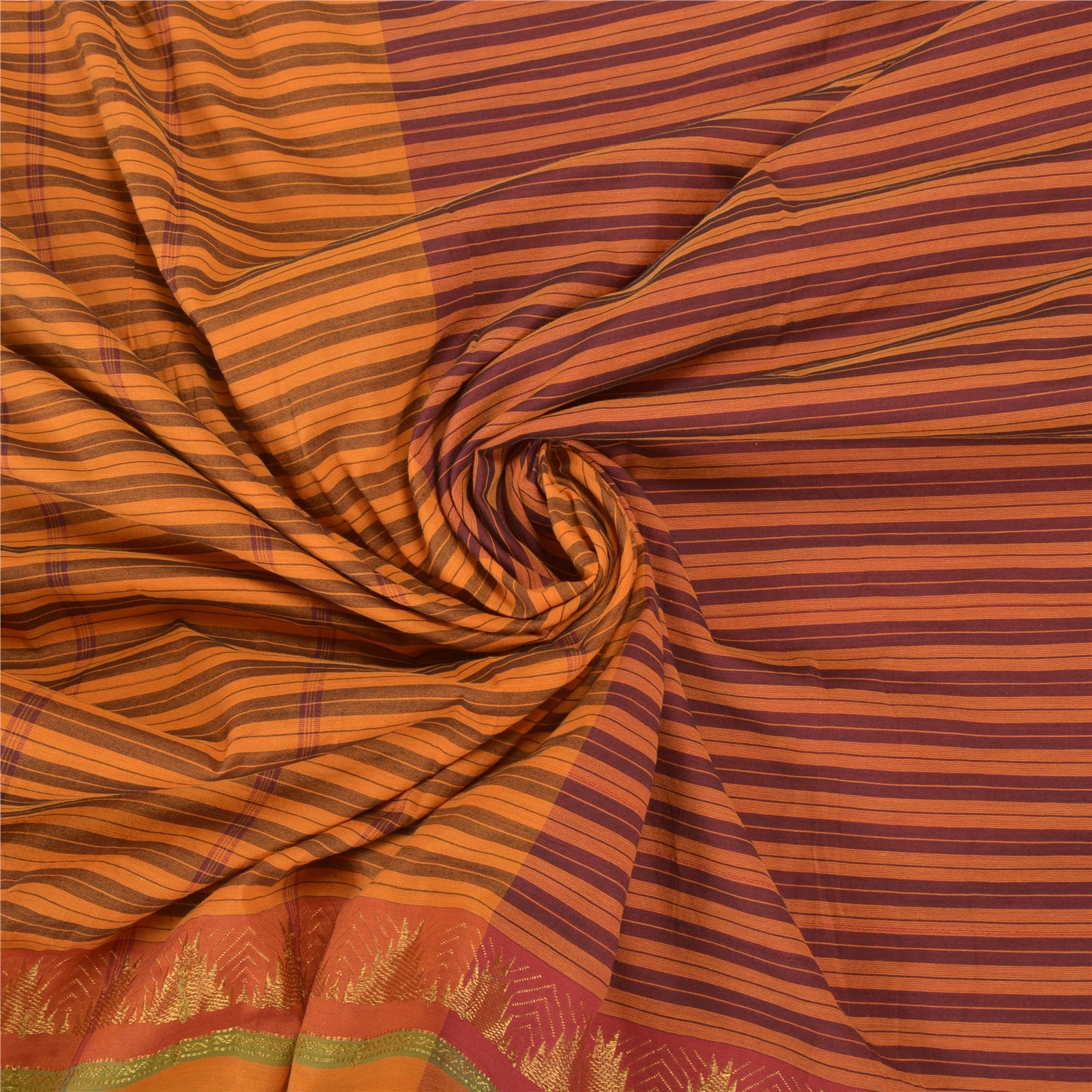 Sanskriti Vintage Sarees Blend Cotton Woven Chettinad/Kandangi Sari Sustainable Fabric