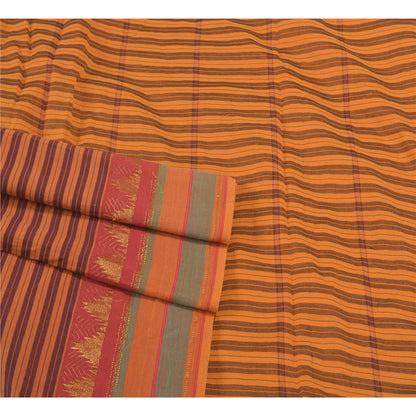 Sanskriti Vintage Sarees Blend Cotton Woven Chettinad/Kandangi Sari Sustainable Fabric