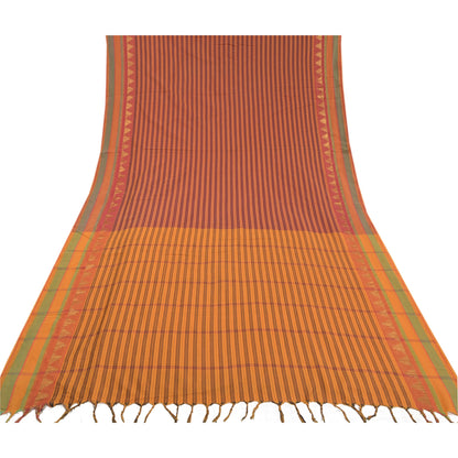 Sanskriti Vintage Sarees Blend Cotton Woven Chettinad/Kandangi Sari Sustainable Fabric
