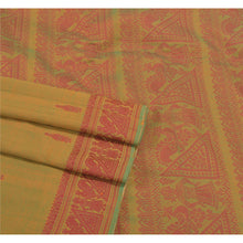 Load image into Gallery viewer, Sanskriti Vintage Blend Cotton Woven Baluchari Sarees Green Premium Sari Fabric
