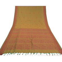 Load image into Gallery viewer, Sanskriti Vintage Blend Cotton Woven Baluchari Sarees Green Premium Sari Fabric
