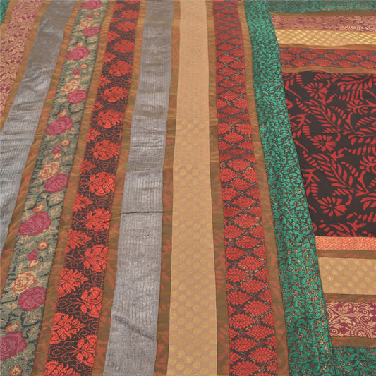 Sanskriti Vintage Indian Sarees Blend Georgette Embroidered Cultural Sari Sustainable Fabric