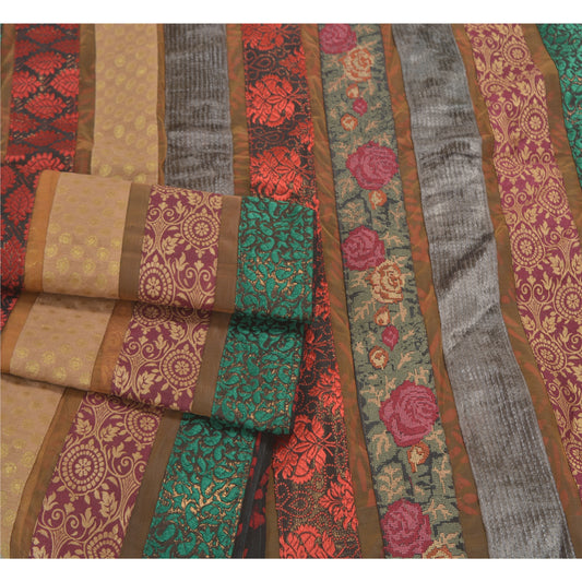 Sanskriti Vintage Indian Sarees Blend Georgette Embroidered Cultural Sari Sustainable Fabric