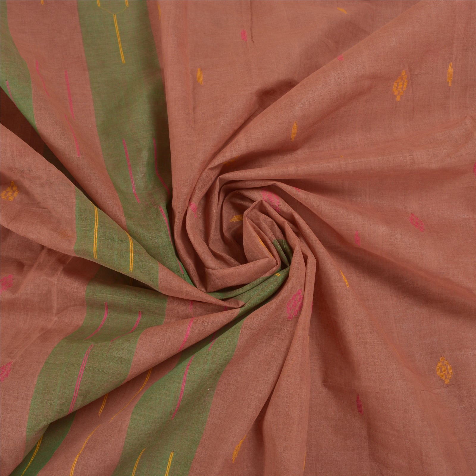 Sanskriti Vintage Rose Ash Sarees Pure Cotton Hand-Woven Indian Tant Sari Sustainable Fabric