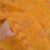 Sanskriti Vintage Saffron Indian Sarees Pure Silk Hand-Woven Craft Sari Sustainable Fabric