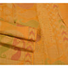Sanskriti Vintage Saffron Indian Sarees Pure Silk Hand-Woven Craft Sari Sustainable Fabric