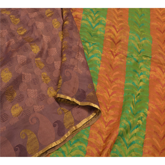 Sanskriti Vintage Wine Sarees 100% Pure Silk Woven Premium Sari Craft Sustainable Fabric