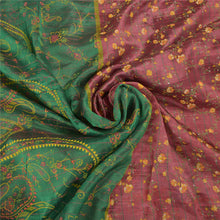 Load image into Gallery viewer, Sanskriti Vintage Dark Pink Sarees Blend Silk Block Printed Sari Craft Fabric
